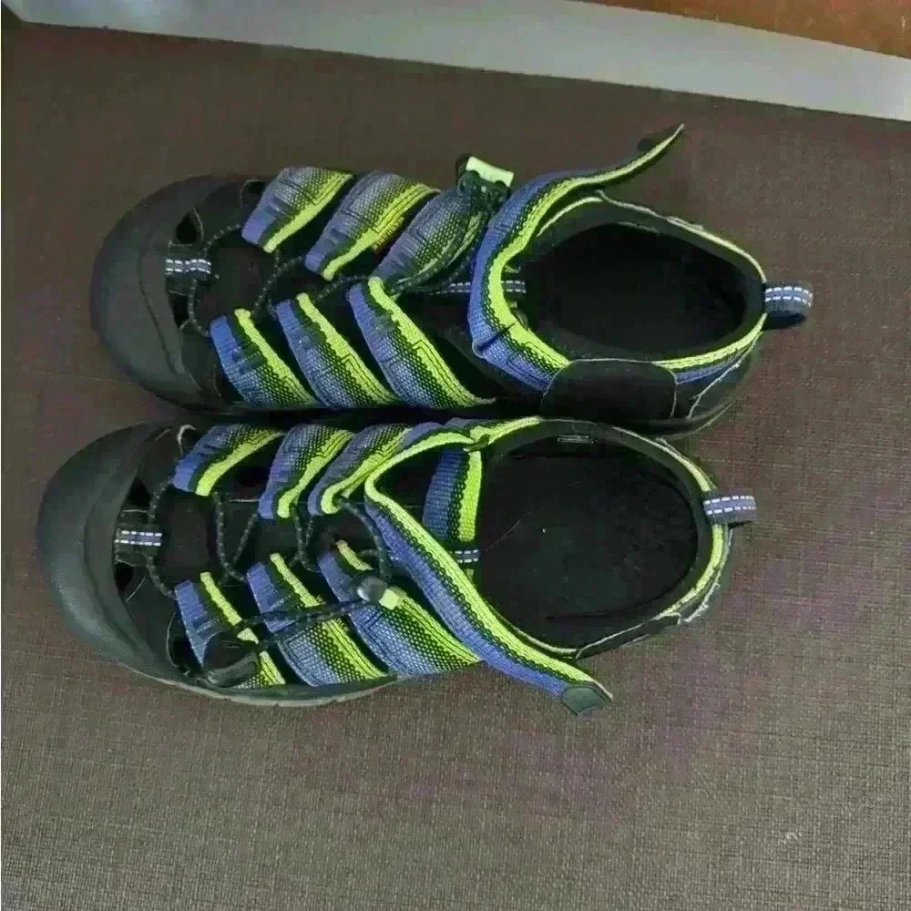 Keen Kids Black, Blue & Neon Green Closed-Toe Water Sandals